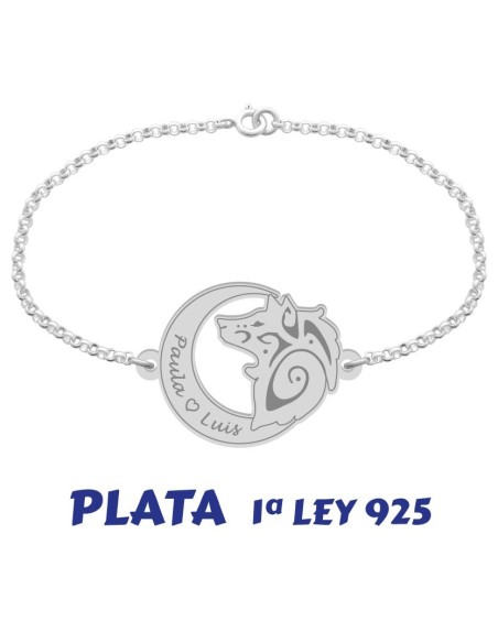 Pulsera Cadena Lobo Y Luna