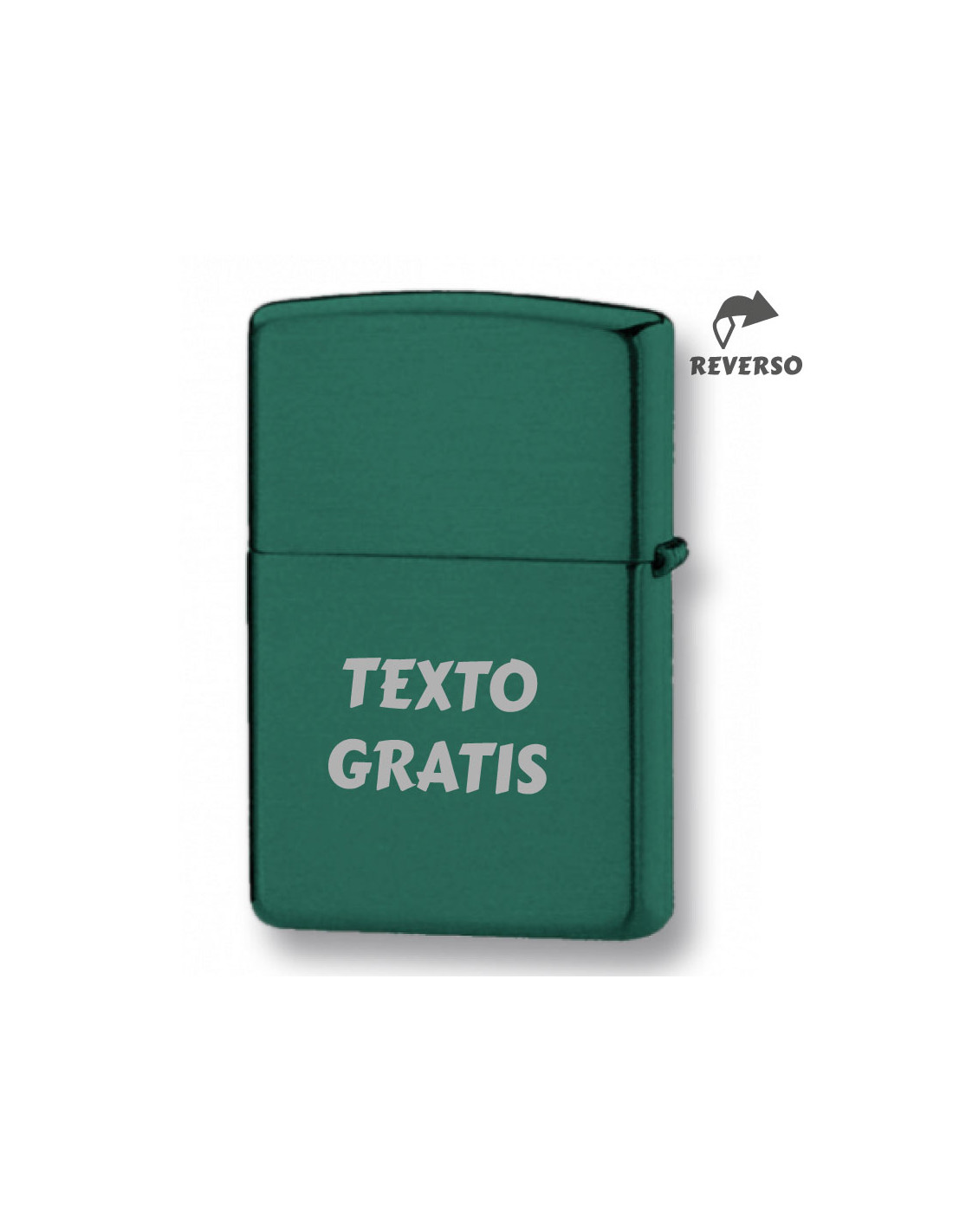 Encendedor verde personalizado con TEXTO (mecha gasolina)