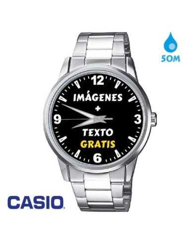 Reloj Personalizado Policía Nacional Hombre CASIO Cadena Acero WR50