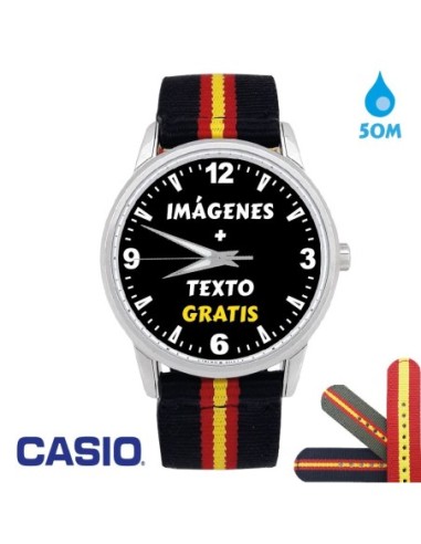 Reloj Personalizado Policía Nacional Hombre CASIO Correa Tela España WR50